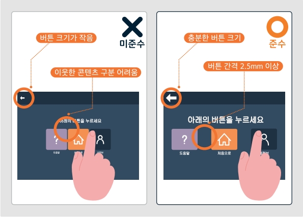 버튼 크기 / 간격 예시